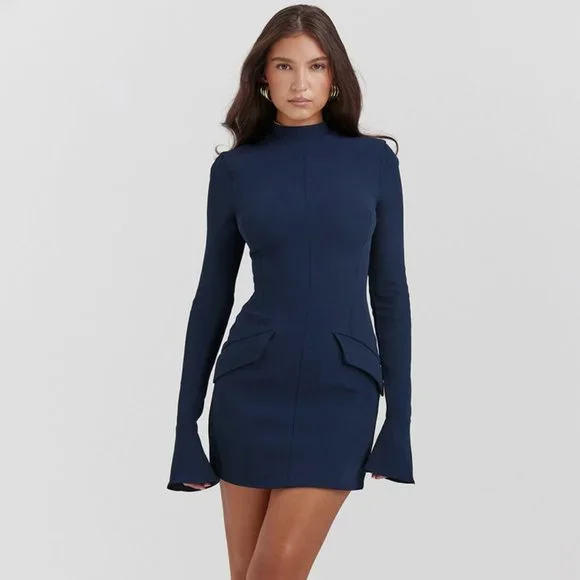 House of CB - Mahalia Navy Mini Dress - Picture 1 of 4